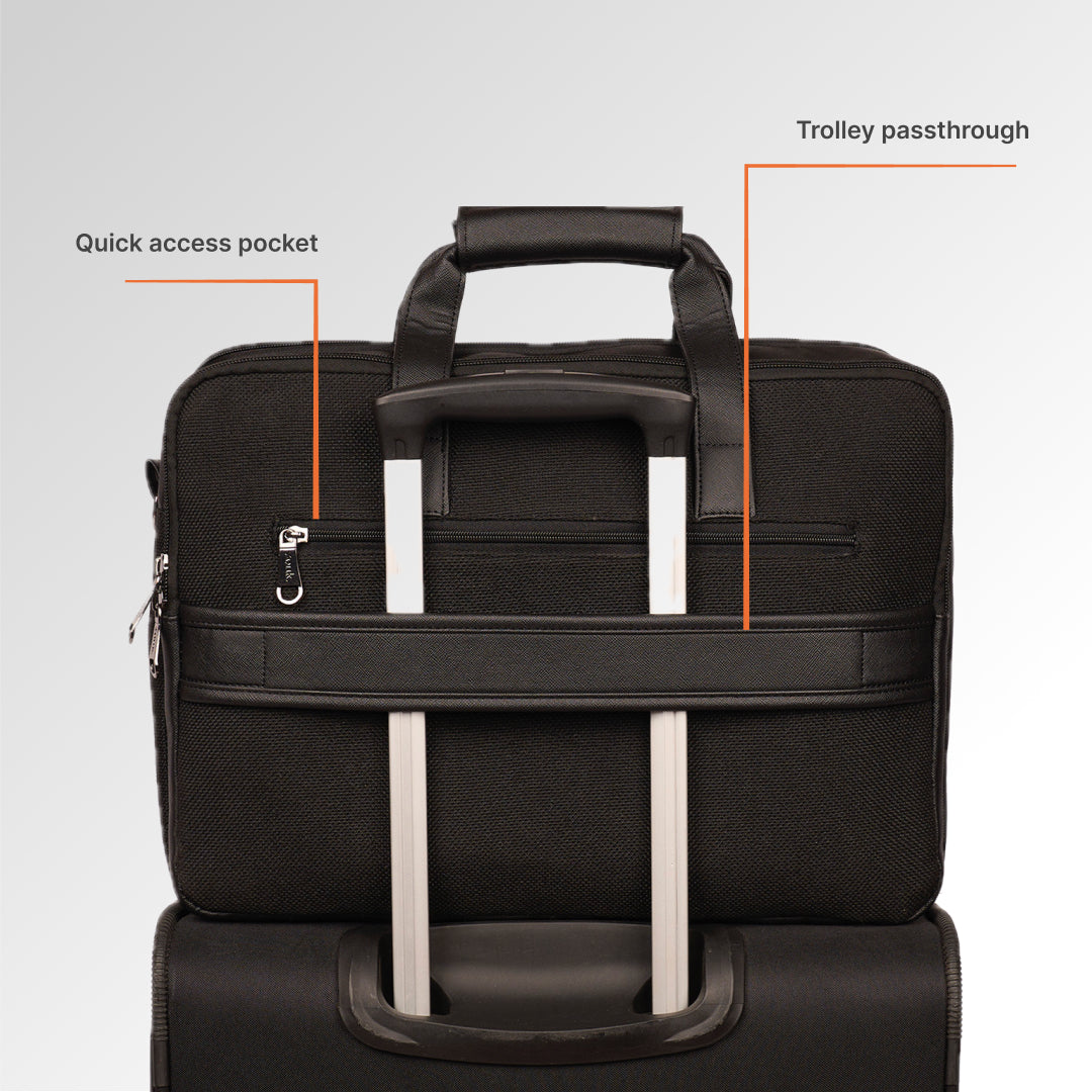 Jet Black Office Laptop Bag (Black)