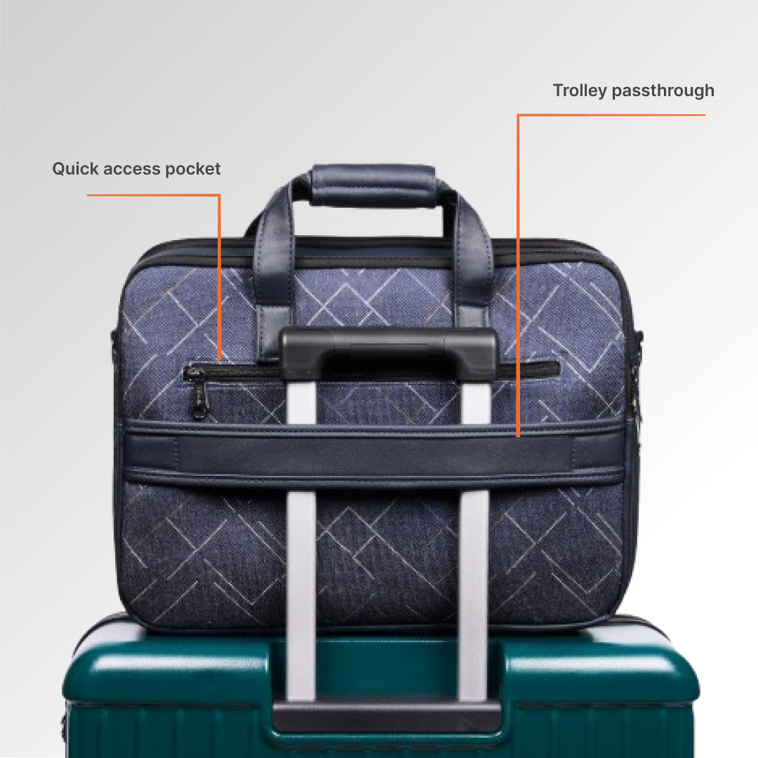 Bombay Tartan Office Laptop Bag (Blue)