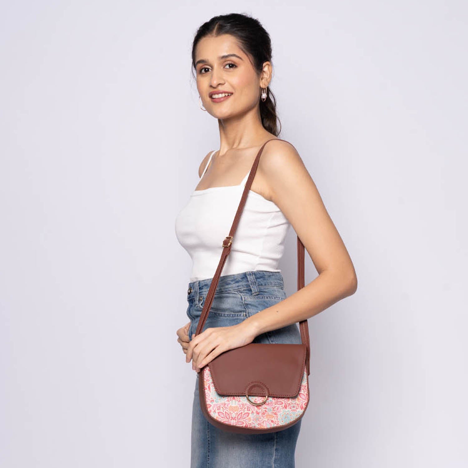 Zouk - Mangalore Blossoms Round Sling Bag - female