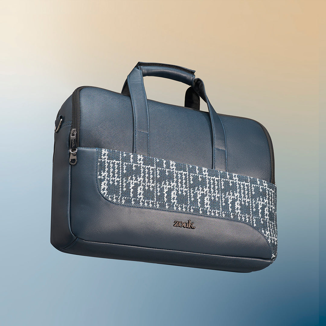 Madras Monochrome Office Laptop Bag (Blue)