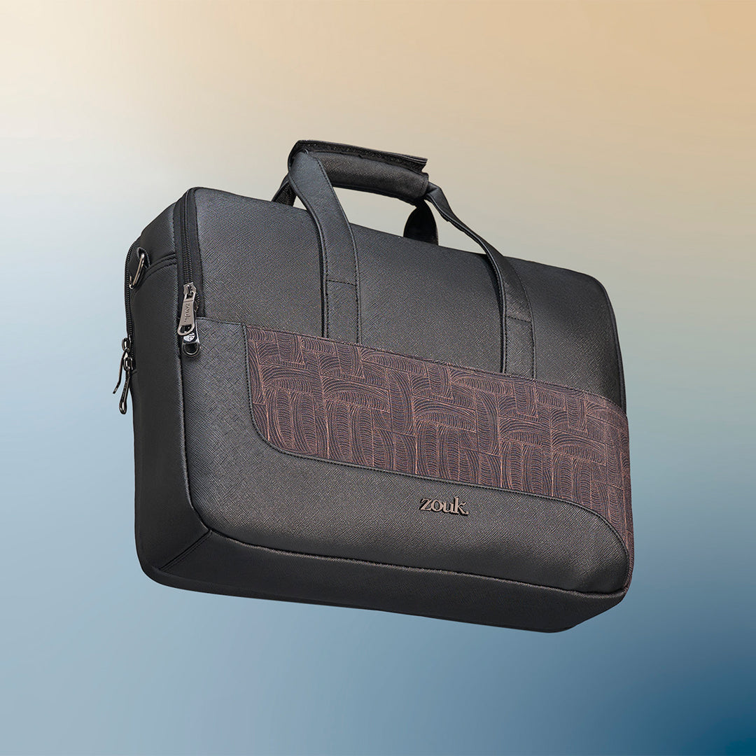 Golconda Brass Office Laptop Bag (Black)
