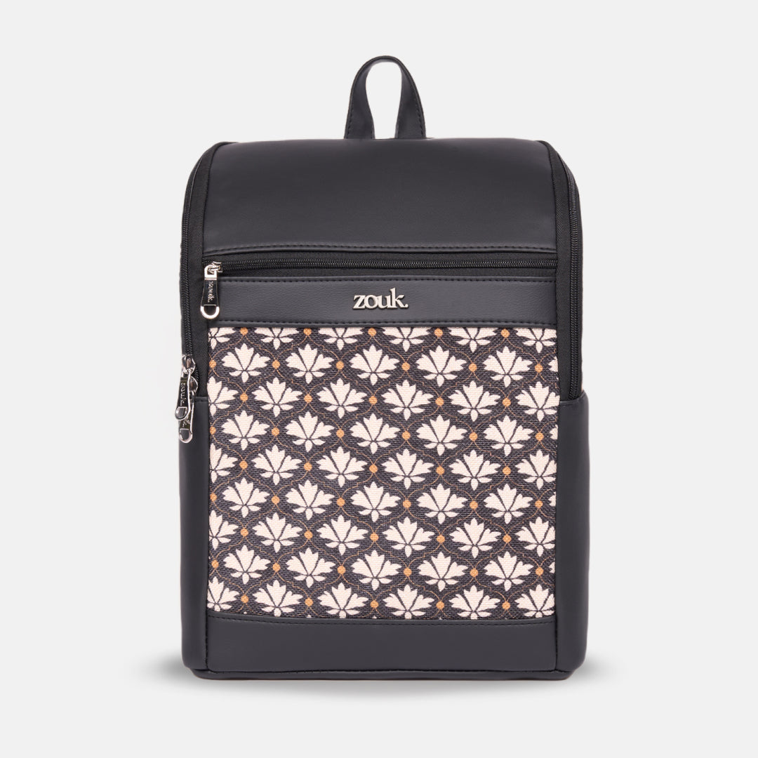 Amalia Laptop Backpack (Black) - Bidri Kaiser