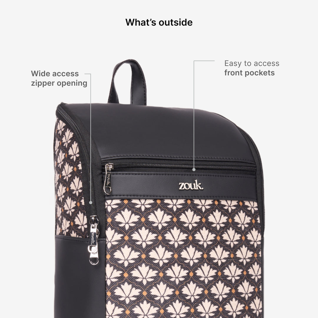 Amalia Laptop Backpack (Black) - Bidri Kaiser