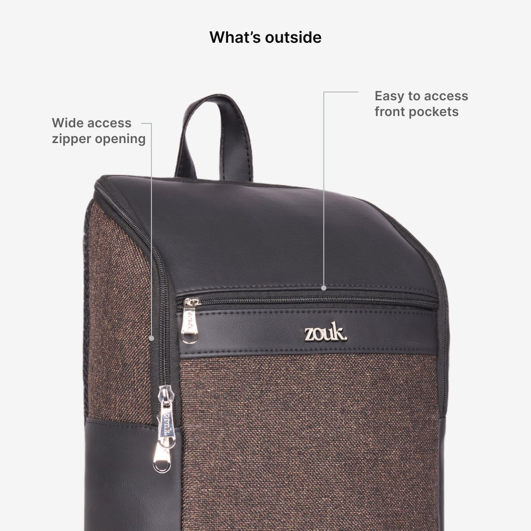 Amalia Laptop Backpack (Black) - Bristel