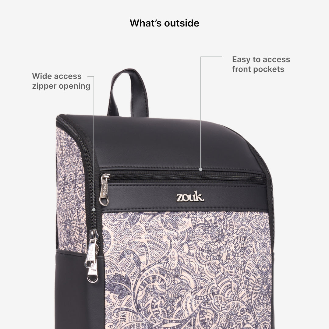 Amalia Laptop Backpack (Black) - Colaba Shirin