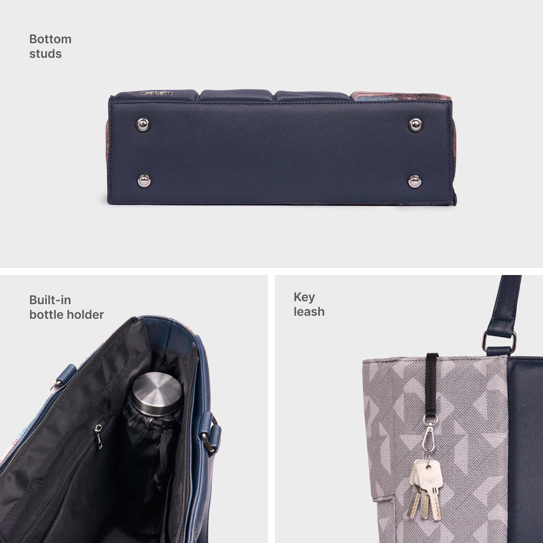 Aravali Abstract Ace Office Bag (Navy Blue)