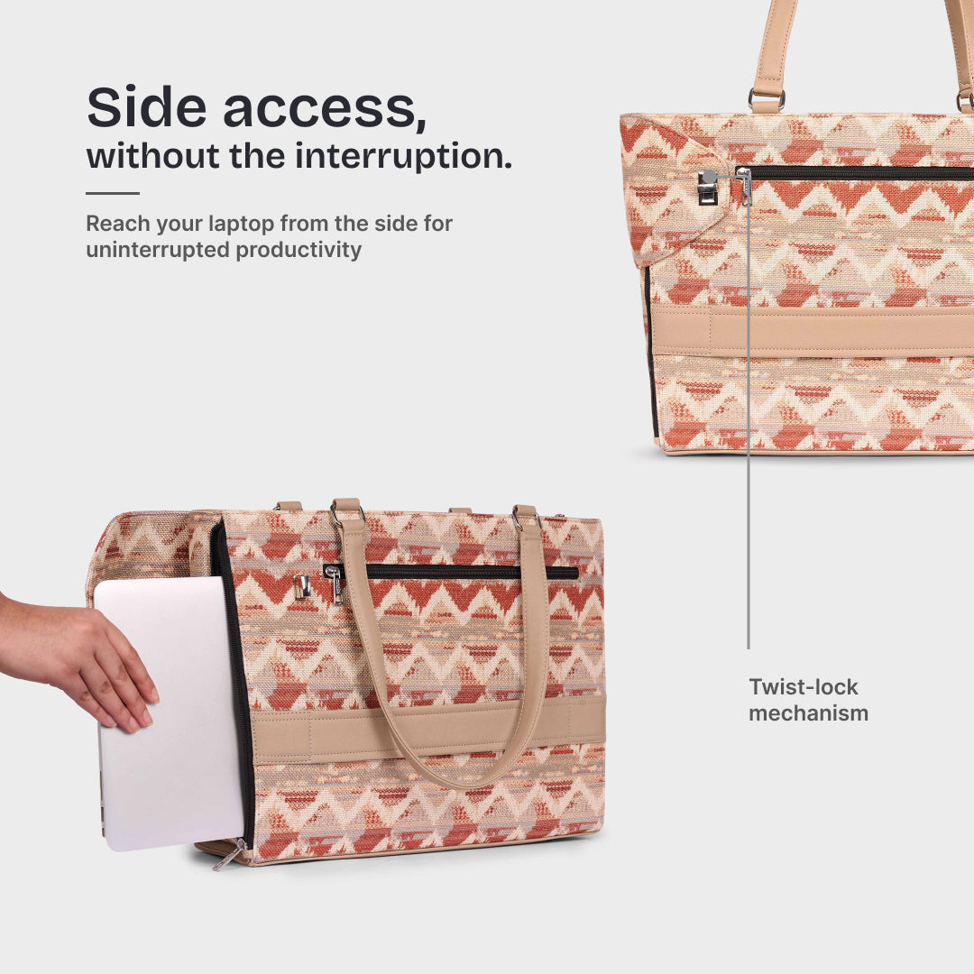 Salawas Saffron Ace Office Bag (Beige)