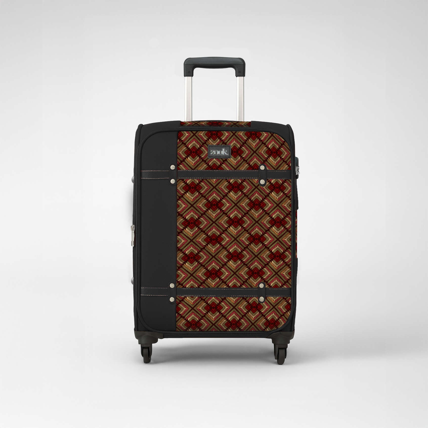 Amritsar Phulkari Saira Trolley Bag - (Black)