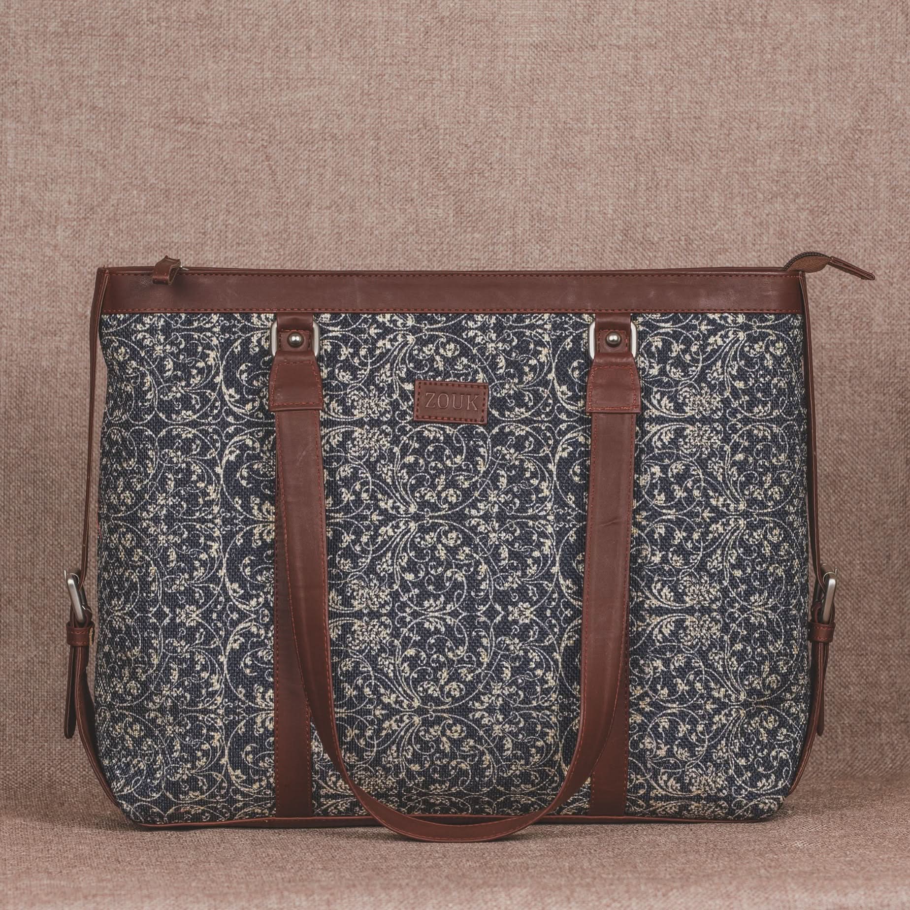 Lattice Lace & Mughal Art Multicolor - Women's Office Bag & Chain Wallet Combo