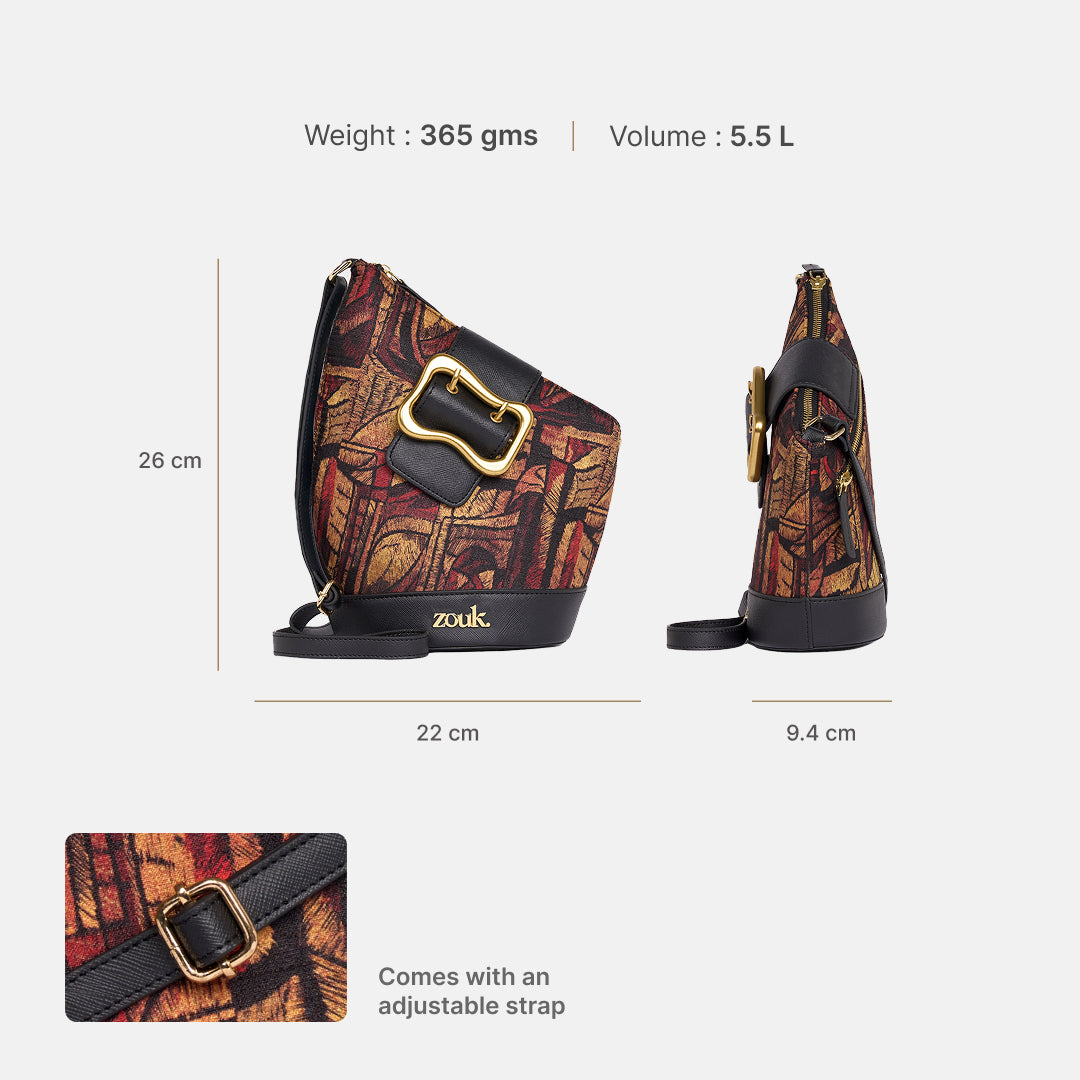 Midas Ardha Sling Bag (Black Saffiano)