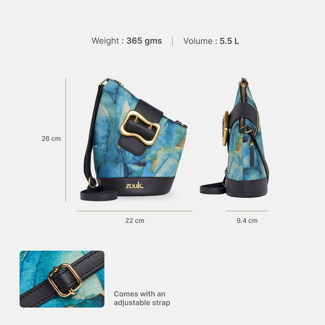 Opalite Ardha Sling Bag (Black Saffiano)