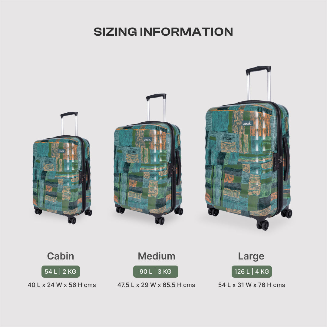 Indus Lattice Green Amorah Trolley Bag (Cabin)
