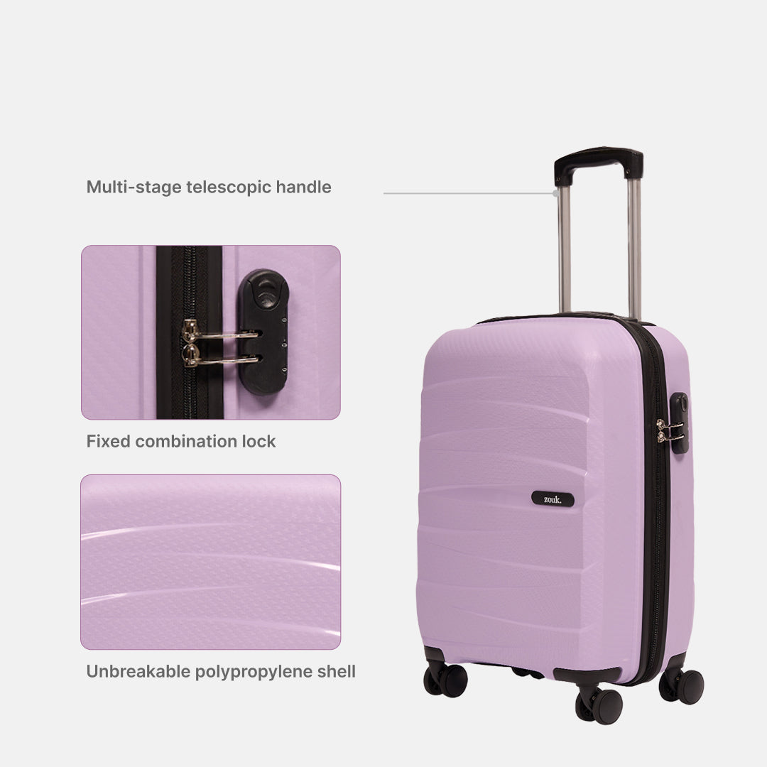 Lilac Aira Trolley Bag Combo (Medium & Large)