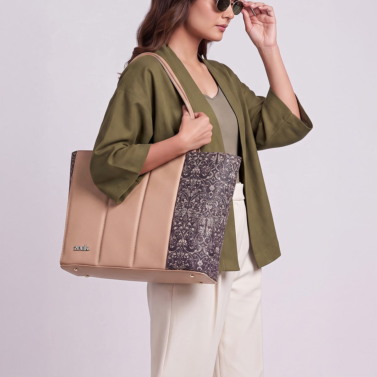 Lattice Lace Ace Office Bag (Beige)
