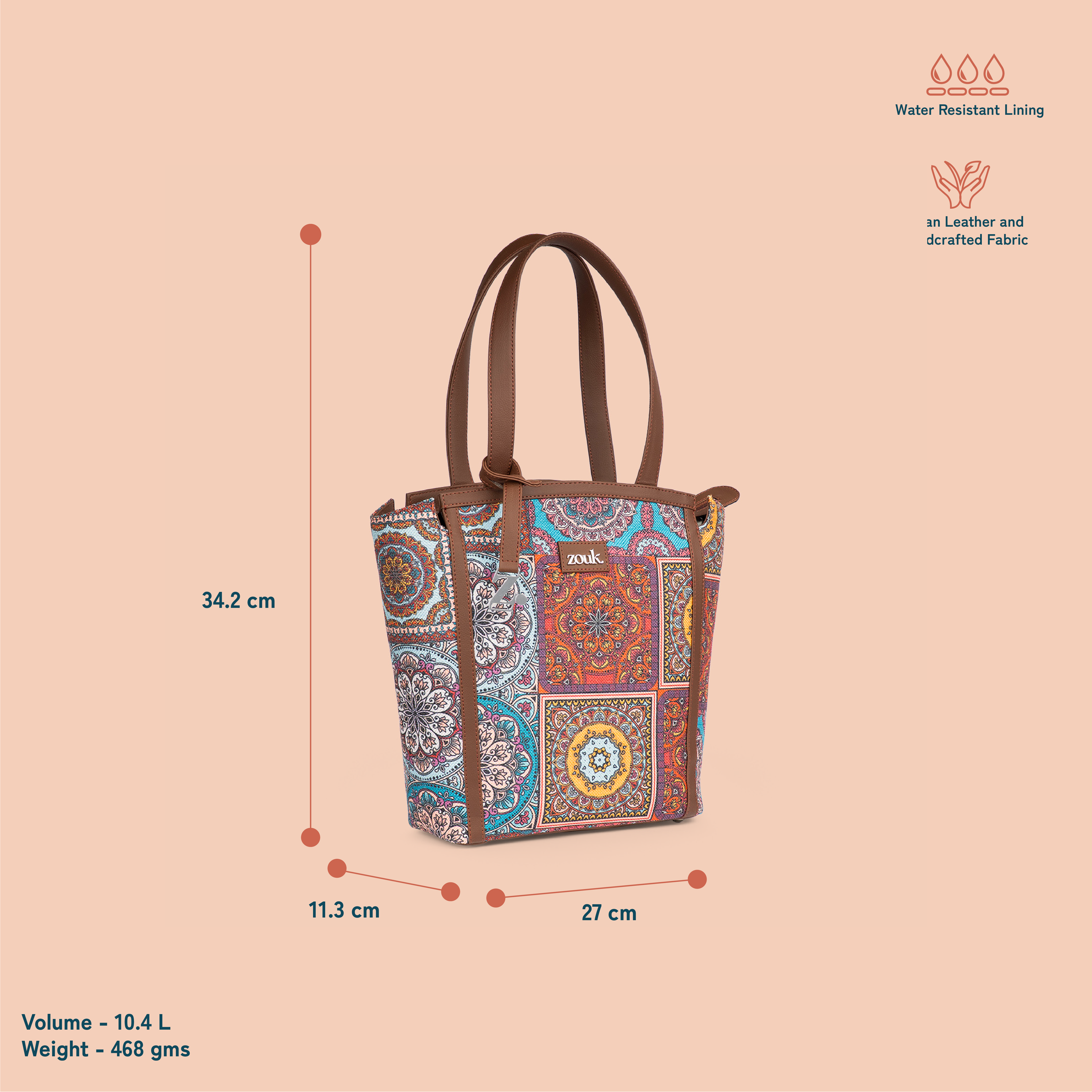 Rhea Kapoor Adira Tote Bag - Multicolor Mandala Print