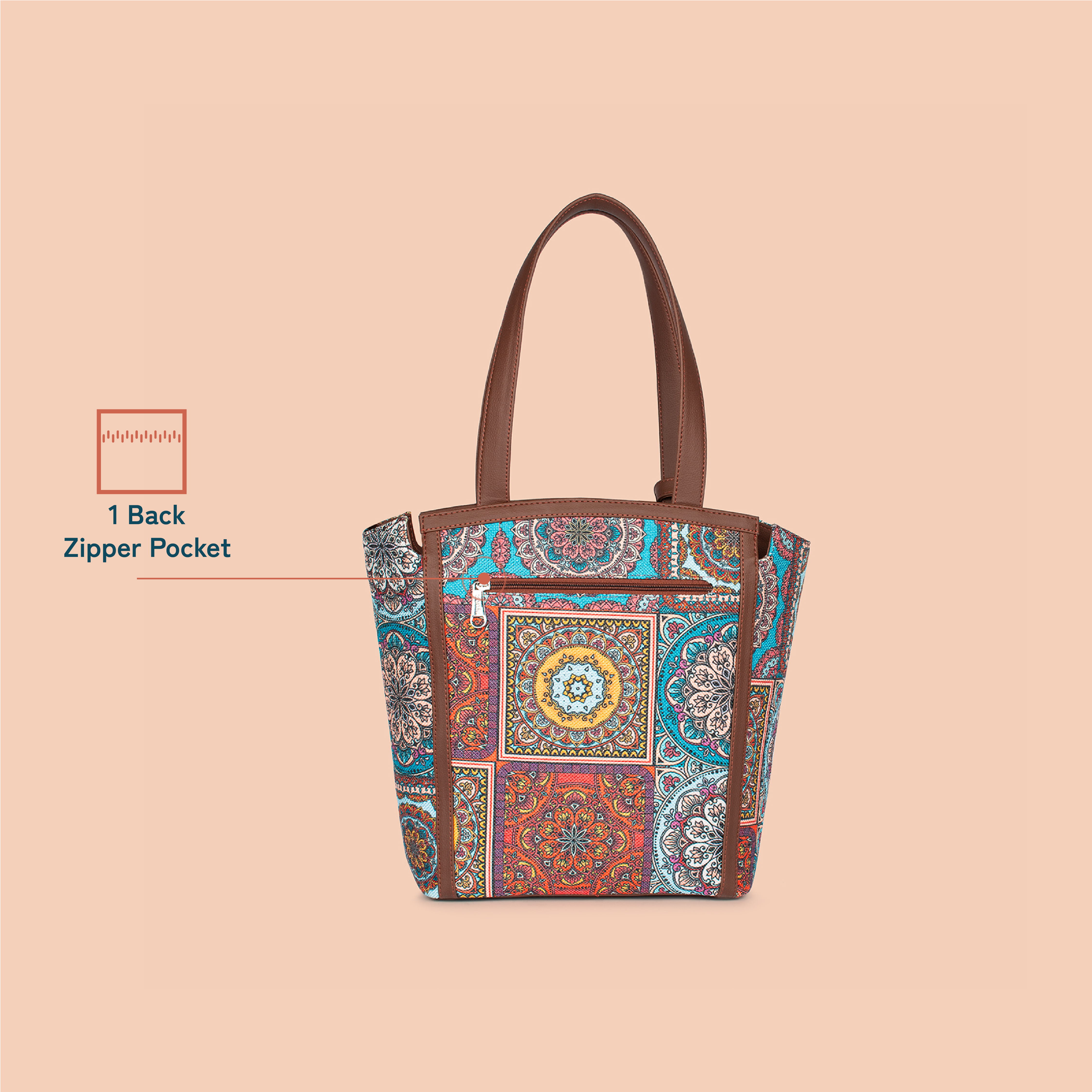 ZIP-Rhea Kapoor Adira Tote Bag - Multicolor Mandala Print