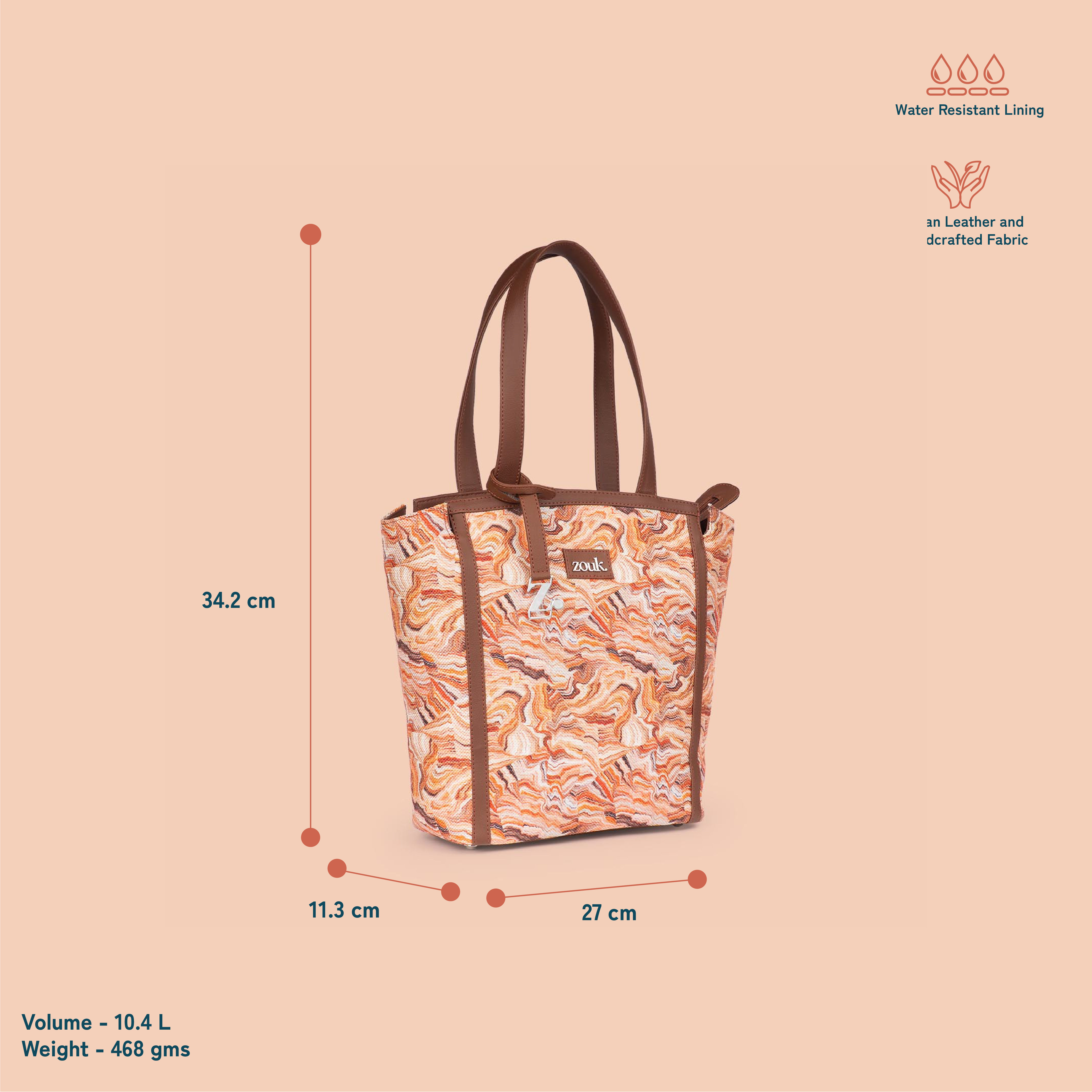 Rhea Kapoor Adira Tote Bag - Nicobar Coral