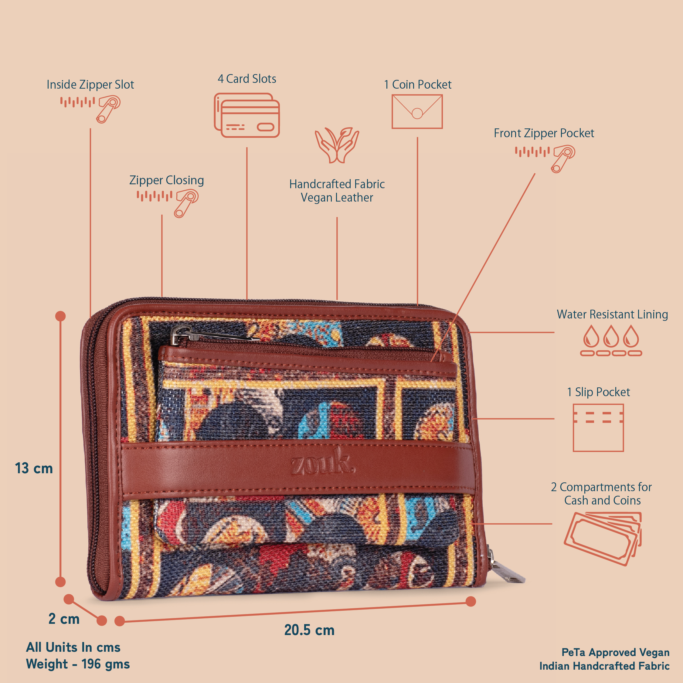 African Art Classic Zipper Wallet