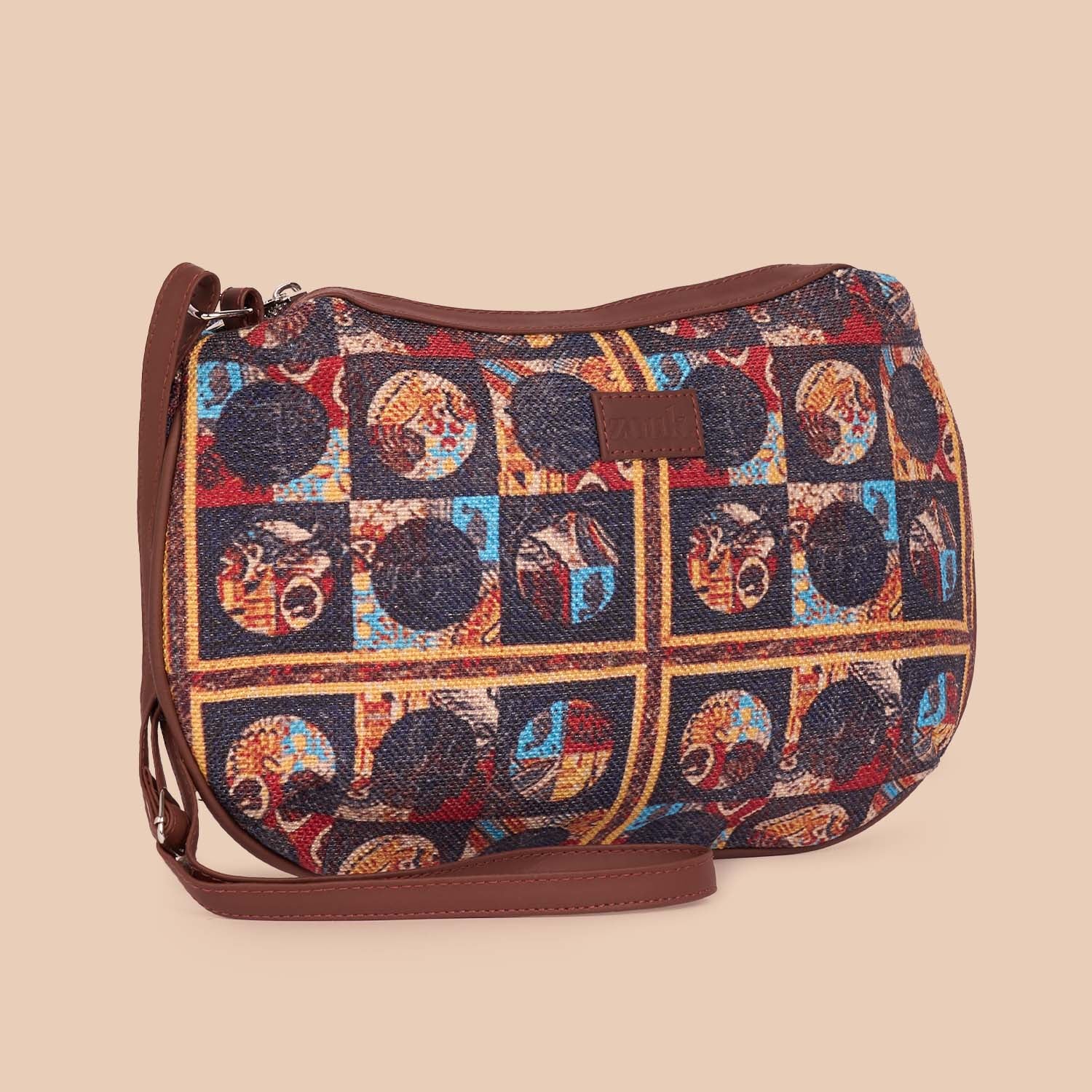 African Art Structured Shoulder Bag