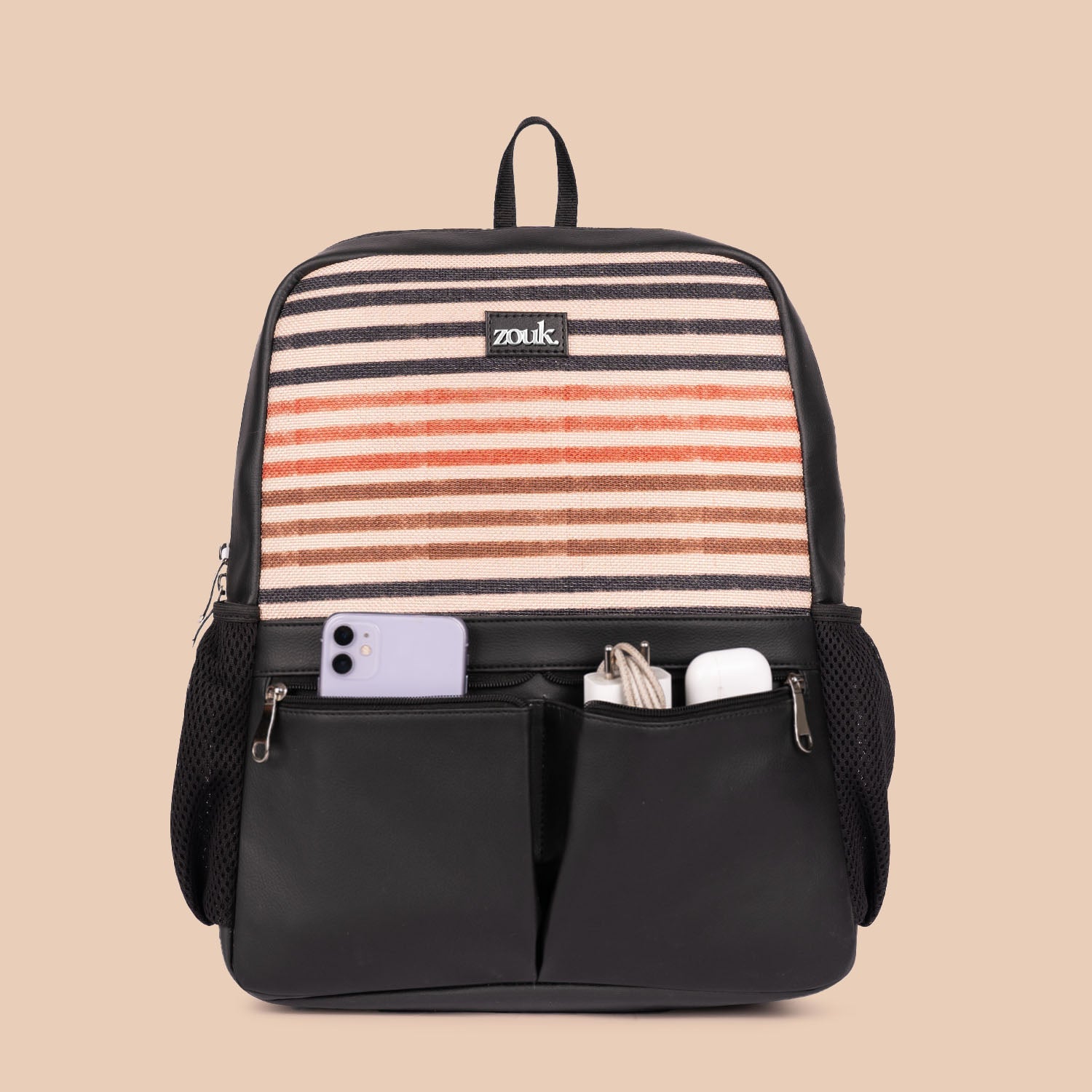 Qutub Stripes Office Backpack
