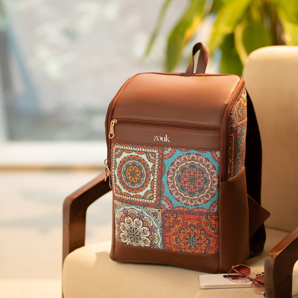 ZIP-Amalia Backpack (Large) - Multicolor Mandala Print