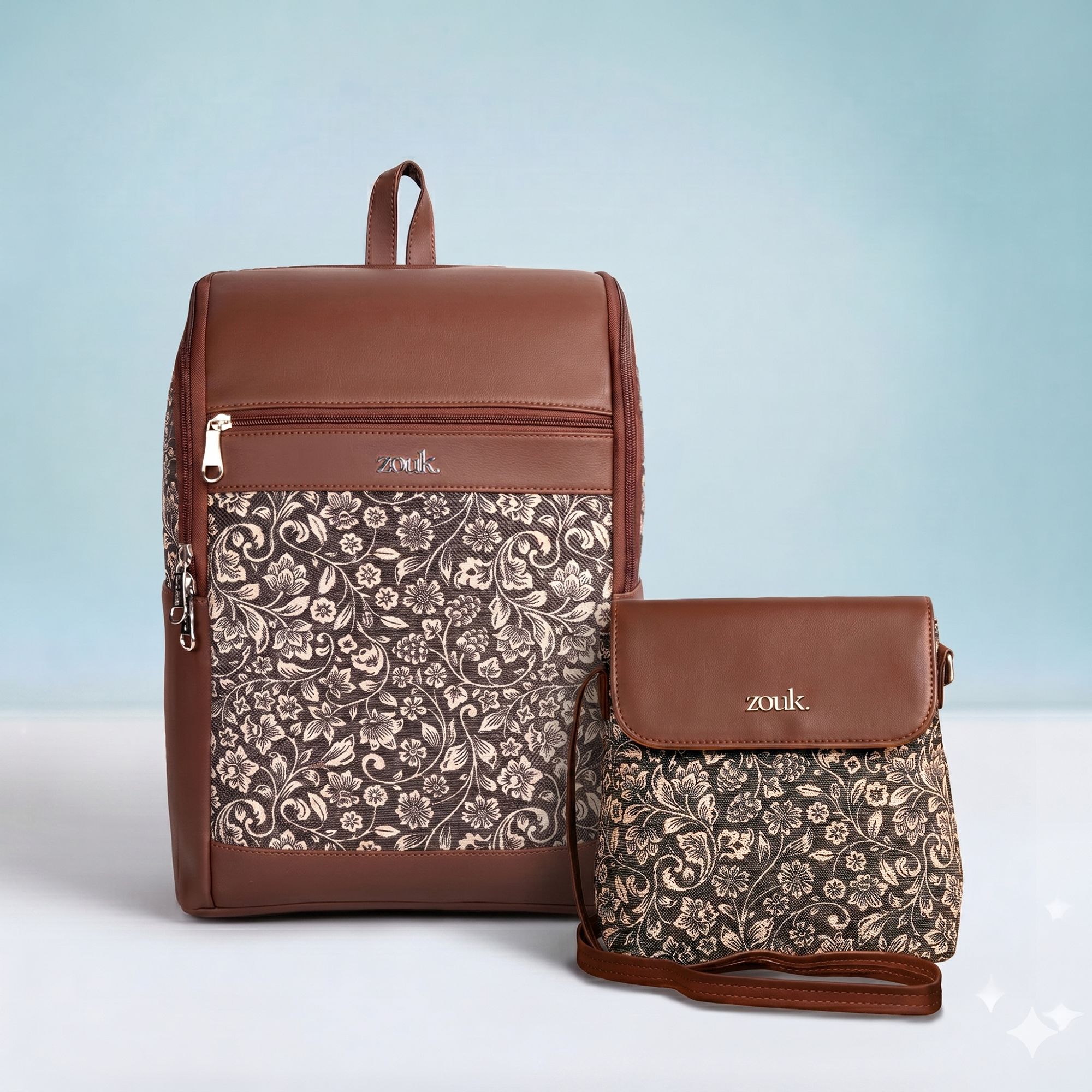 Amalia Backpack Large FloMotif & FloMotif Flap Sling Bag Combo