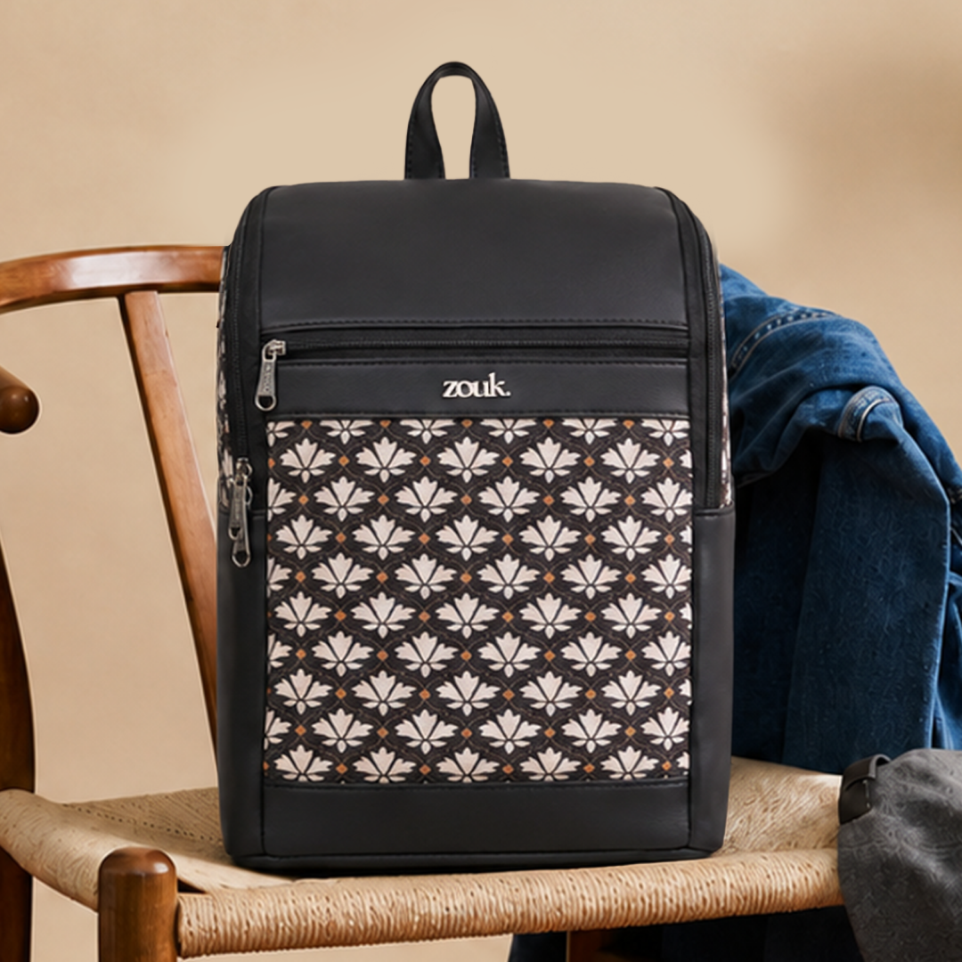 Amalia Laptop Backpack (Black) - Bidri Kaiser