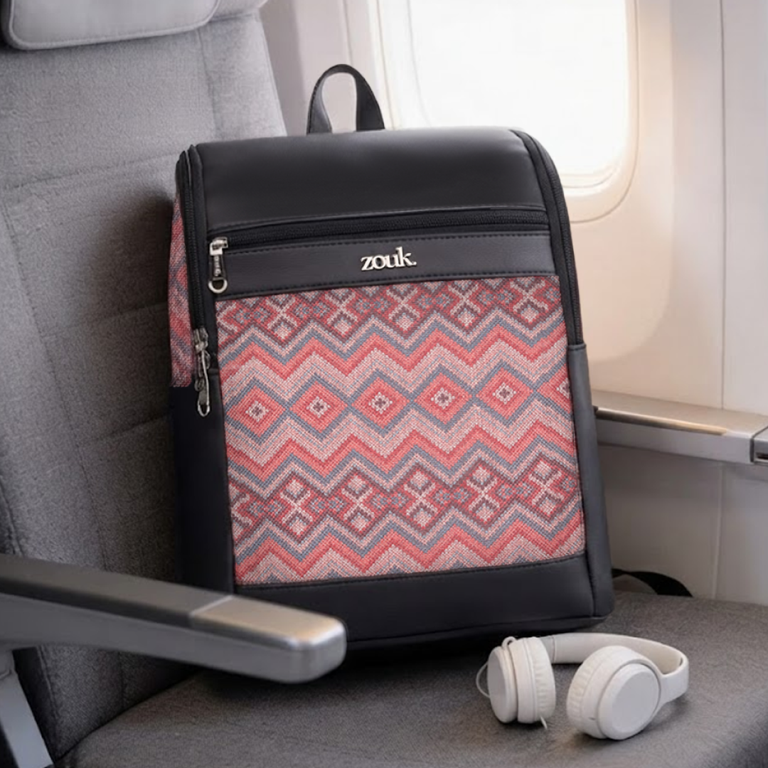 Amalia Laptop Backpack (Black) - Gwalior Weaves