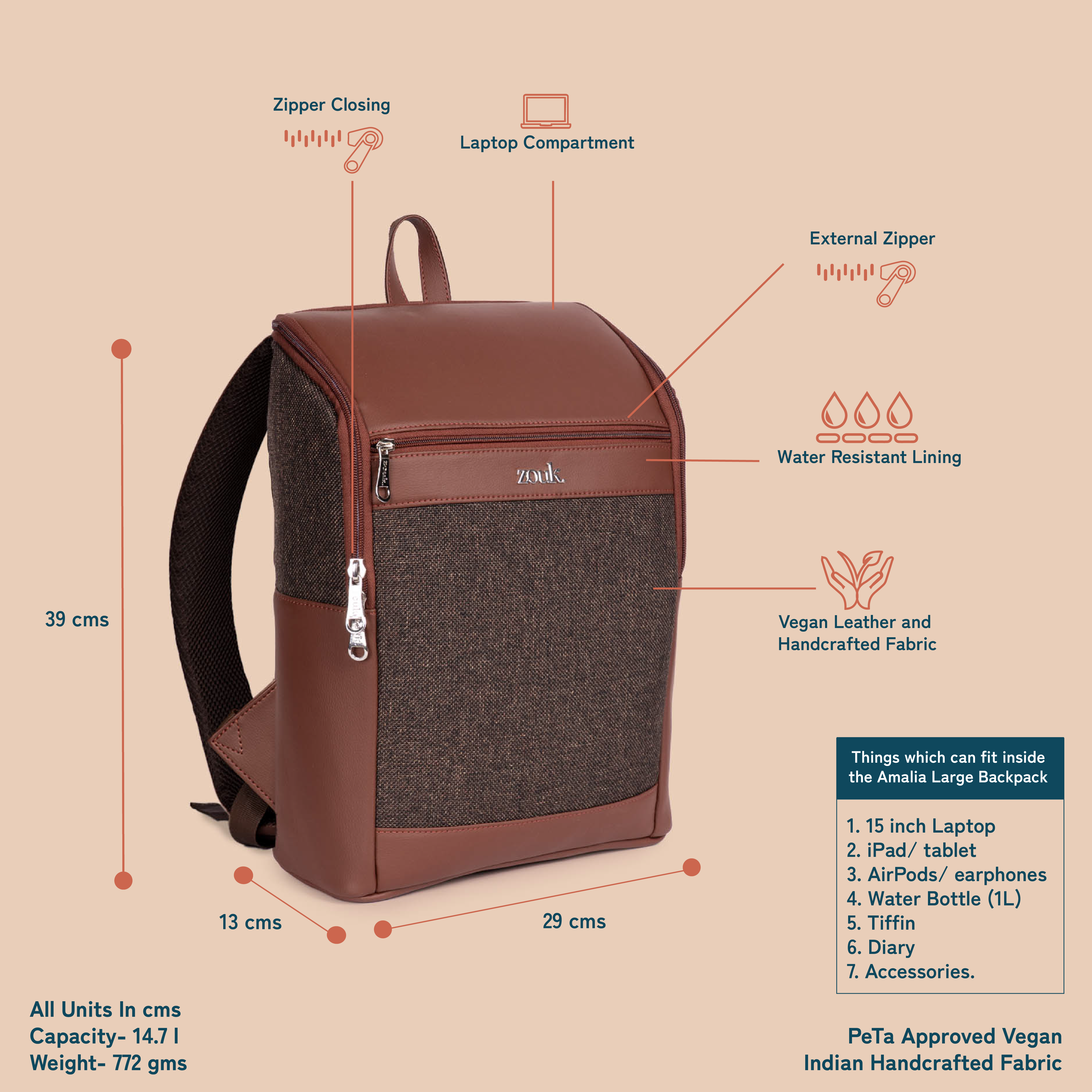 Amalia Backpack (Large) - Bristel