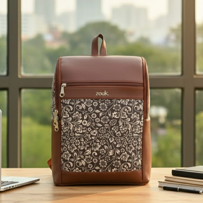 Amalia Laptop Backpack (Brown) - FloMotif