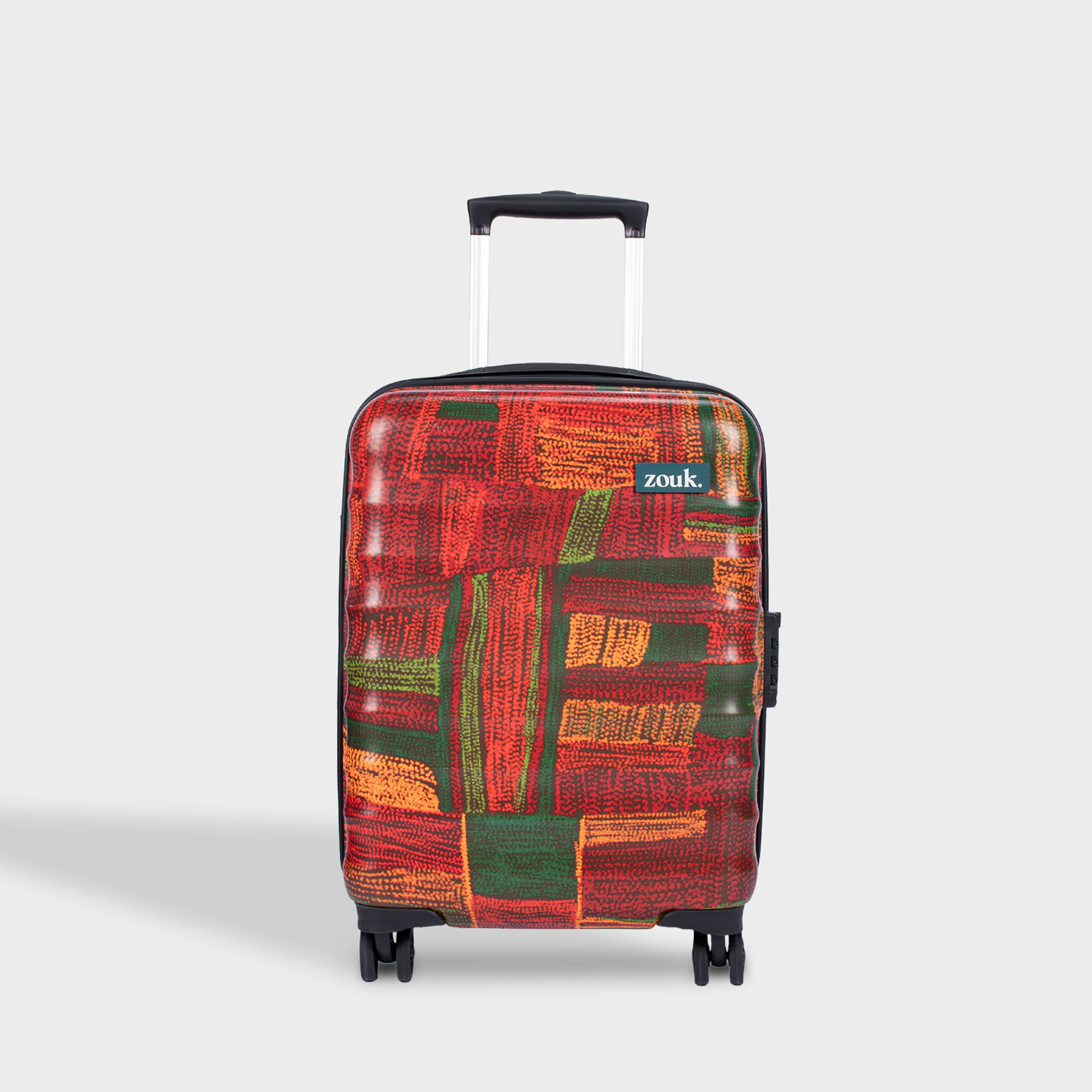 Indus Lattice Red Amorah Trolley Bag (Cabin)