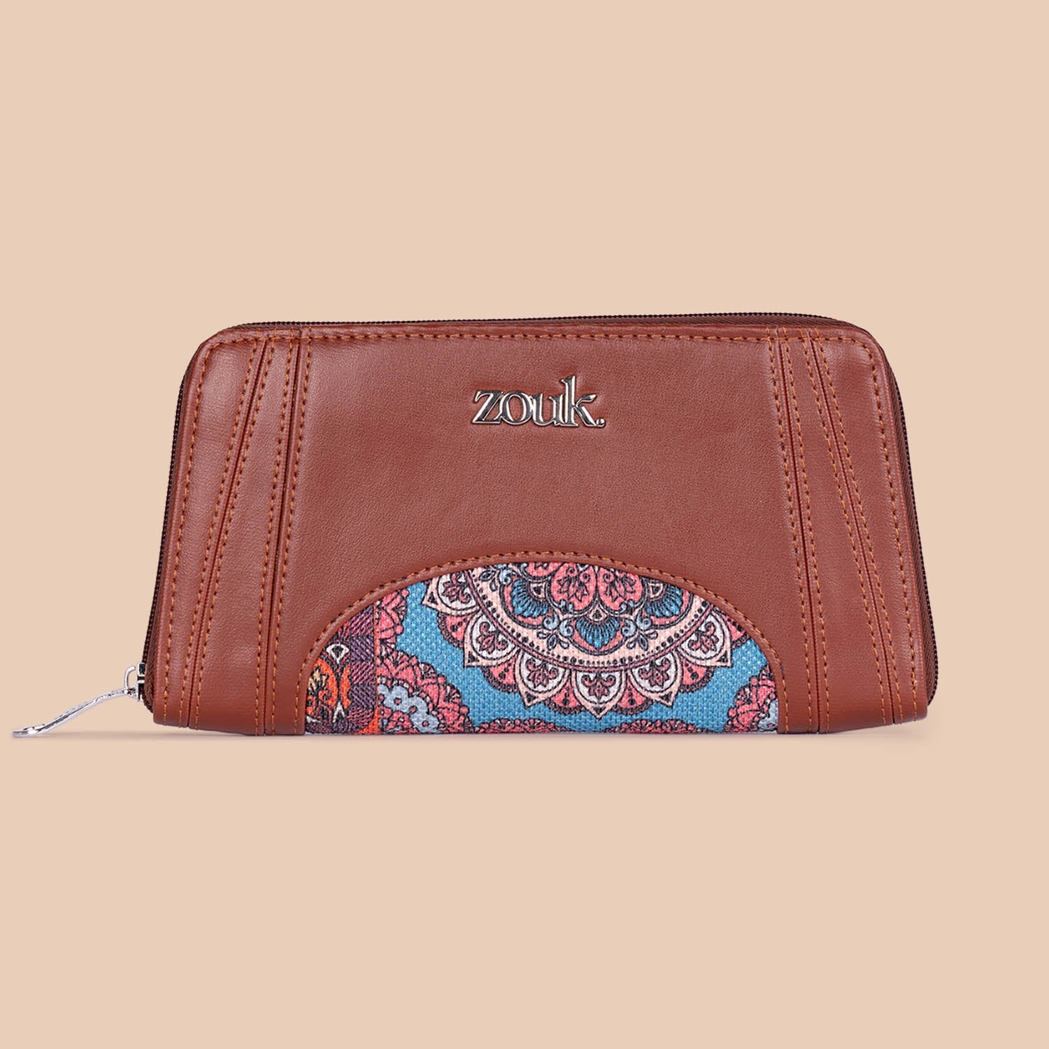ZIP-Arika Zipper Wallet - Multicolor Mandala Print