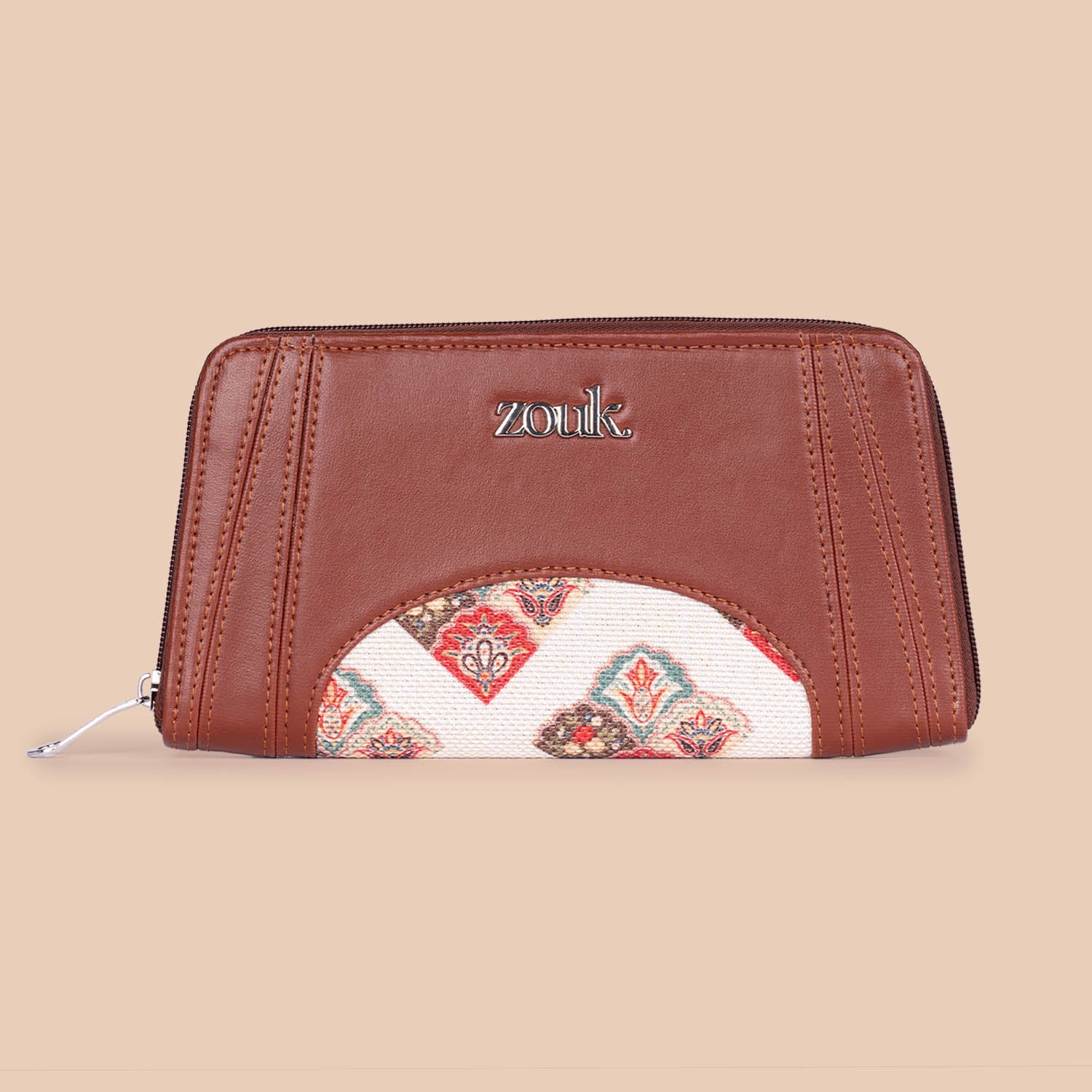 Arika Zipper Wallet - Seashell Motif White