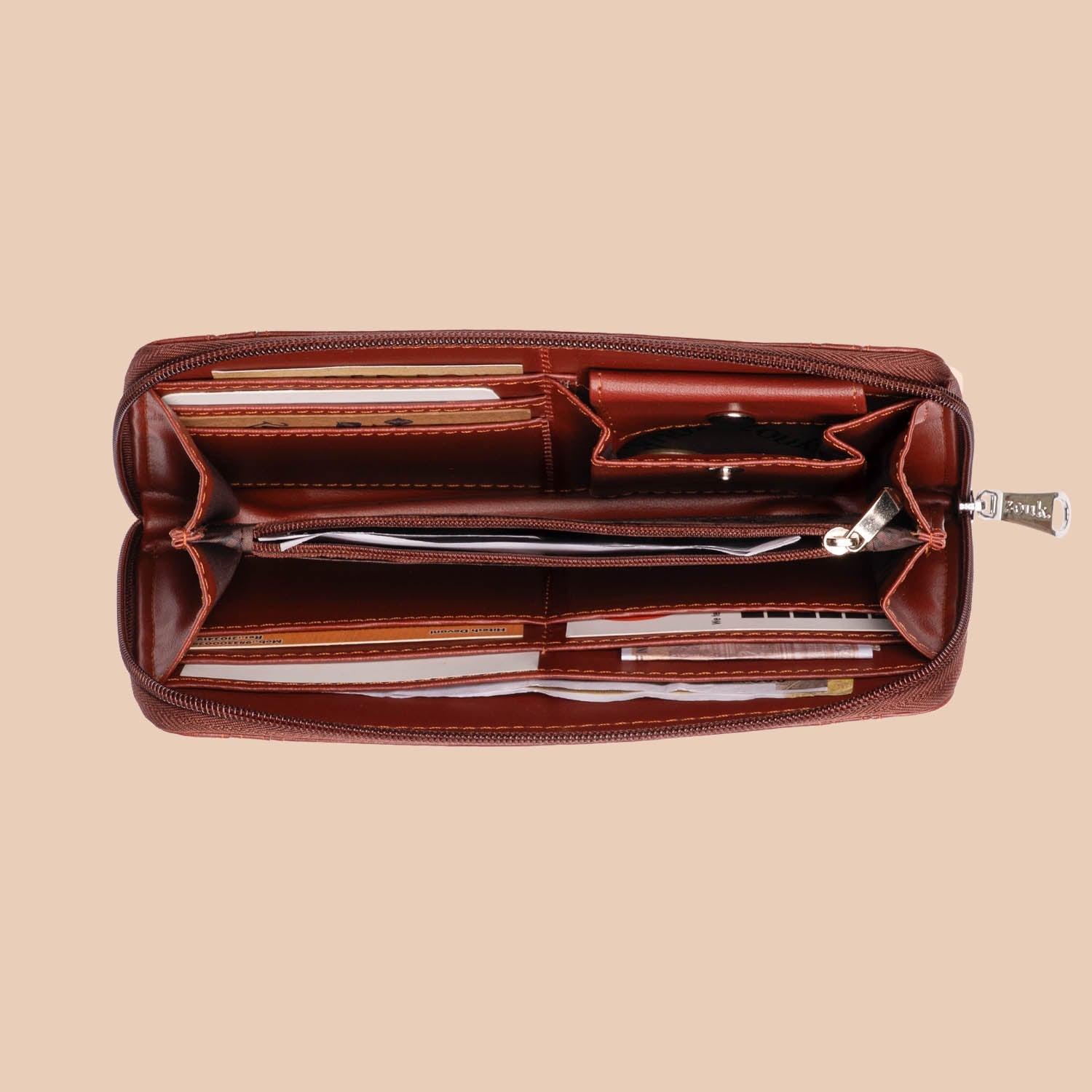 ZIP-Arika Zipper Wallet - Ikat GreRed