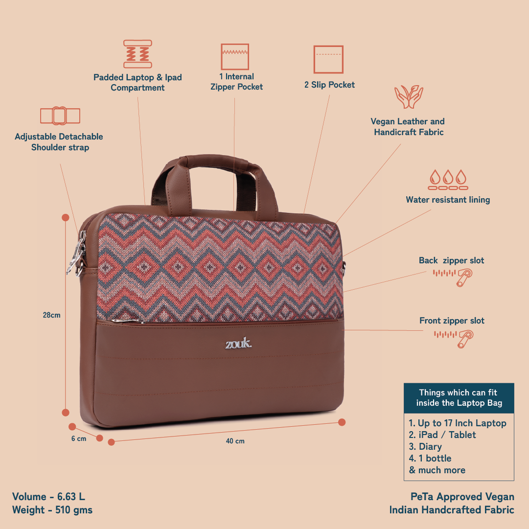 Arin Laptop Bag - Gwalior Weaves