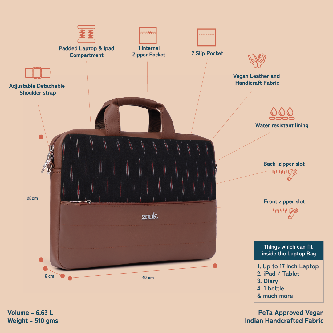 Arin Laptop Bag - Ikat GreRed