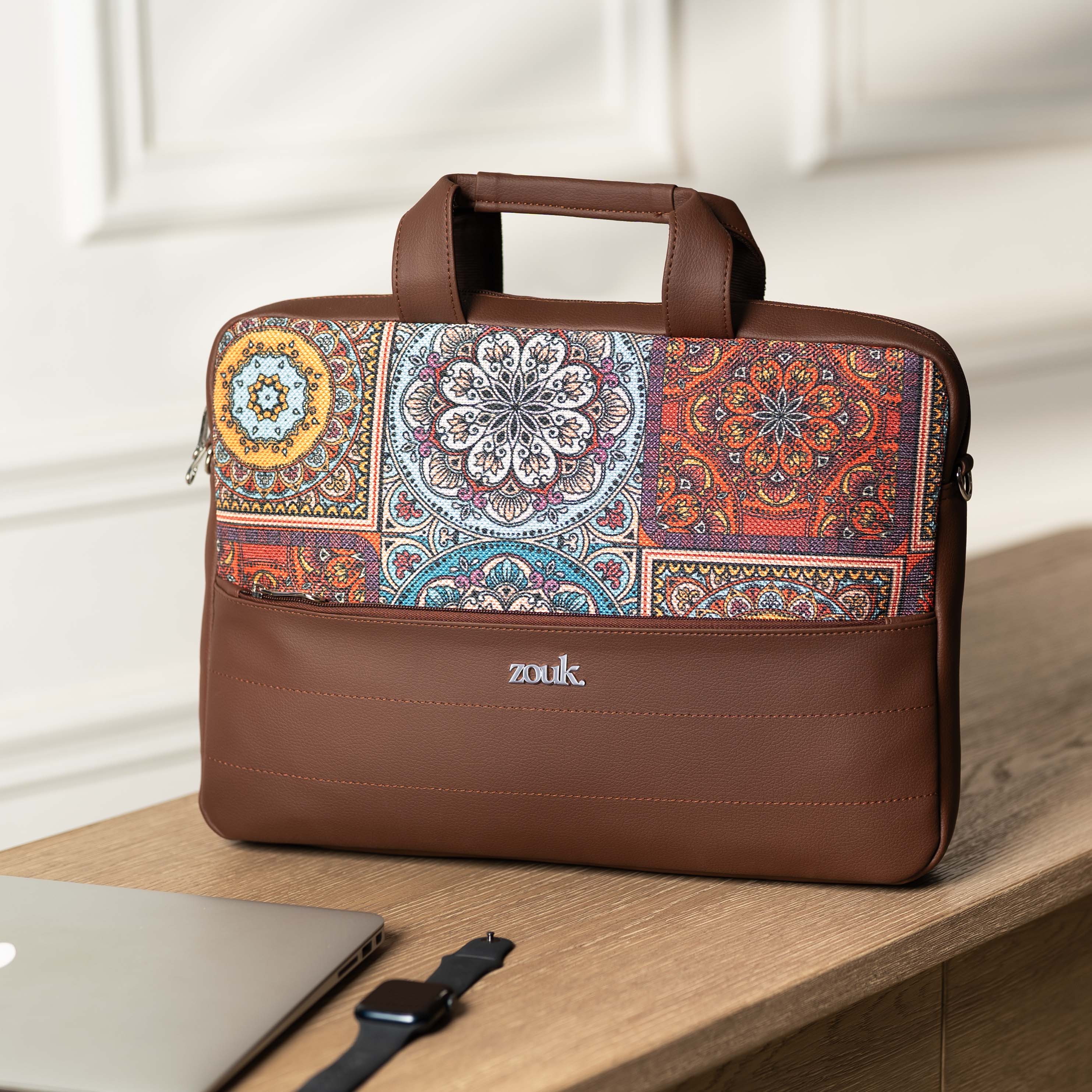 ZIP-Arin Laptop Bag - Multicolor Mandala Print