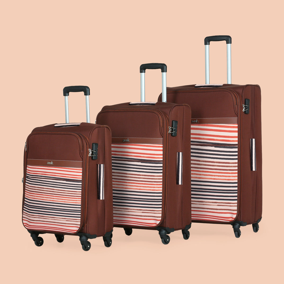 Qutub Stripes Avasa Trolley Bag Combo