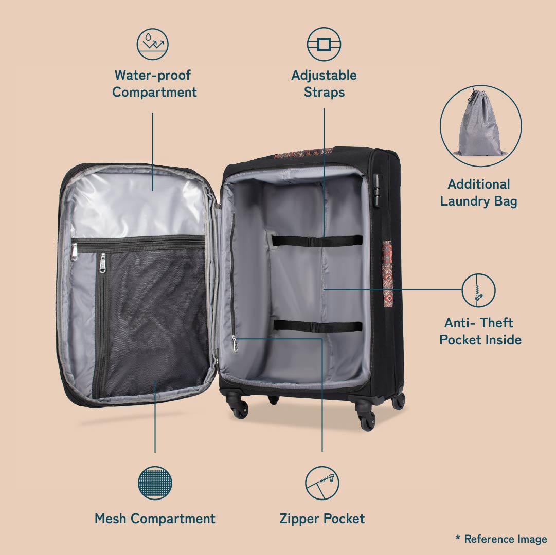 Periyar Waves Avasa Trolley Bag (Black)