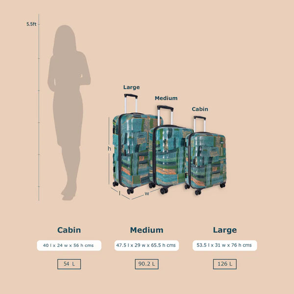 Amorah Trolley Bag Indus Lattice Green