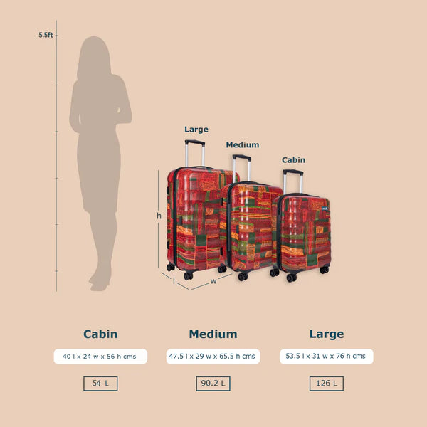 Amorah Trolley Bag Indus Lattice Red