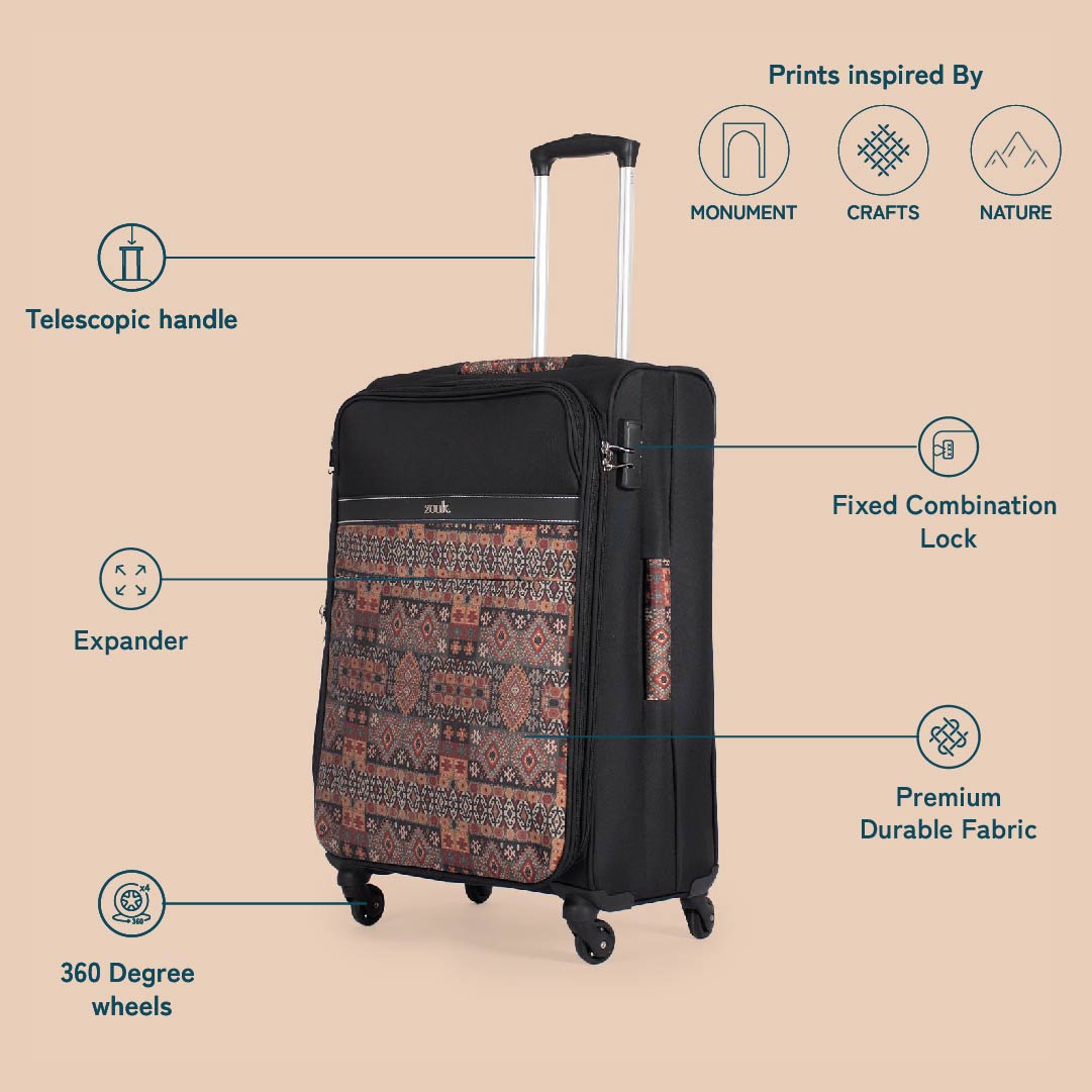 Banaras Elegance Avasa Trolley Bag (Black)