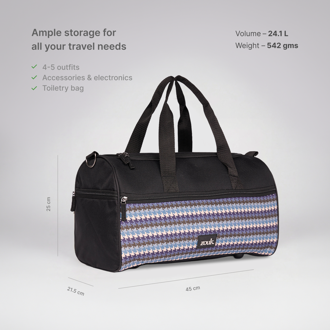 Bombay Houndstooth Travel Duffle Bag - Men's Collection