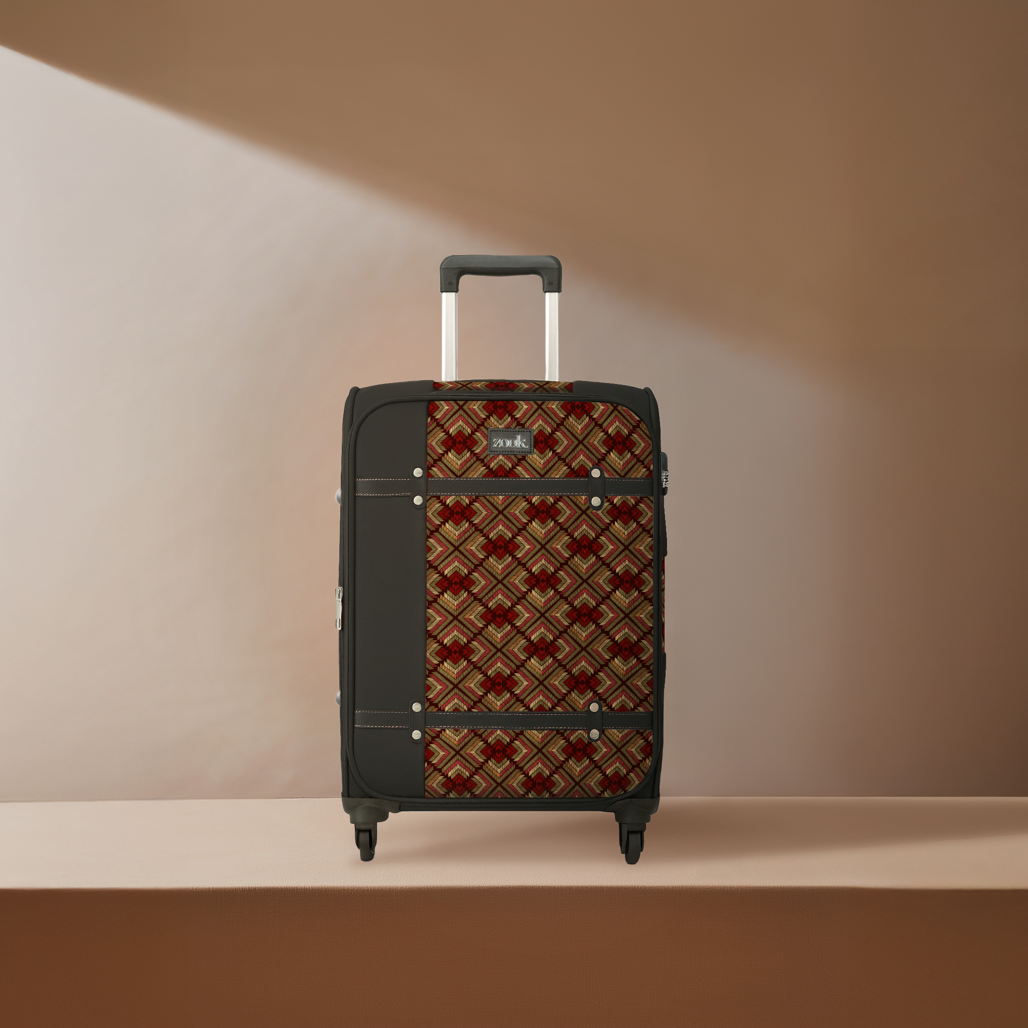 Amritsar Phulkari Saira Trolley Bag - Black (Cabin)