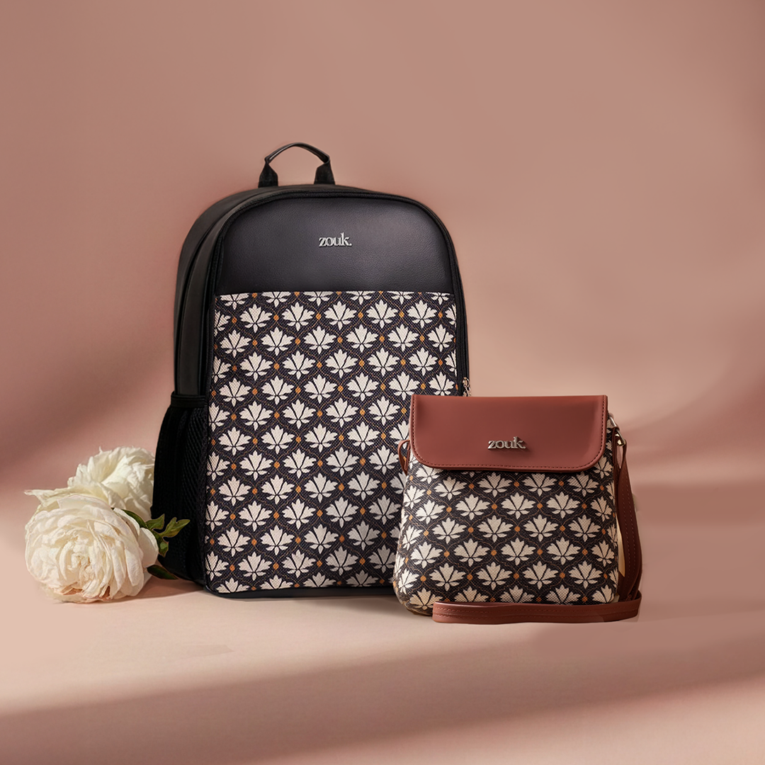 Bidri Kaiser Statement Backpack & Flap Sling Bag Combo