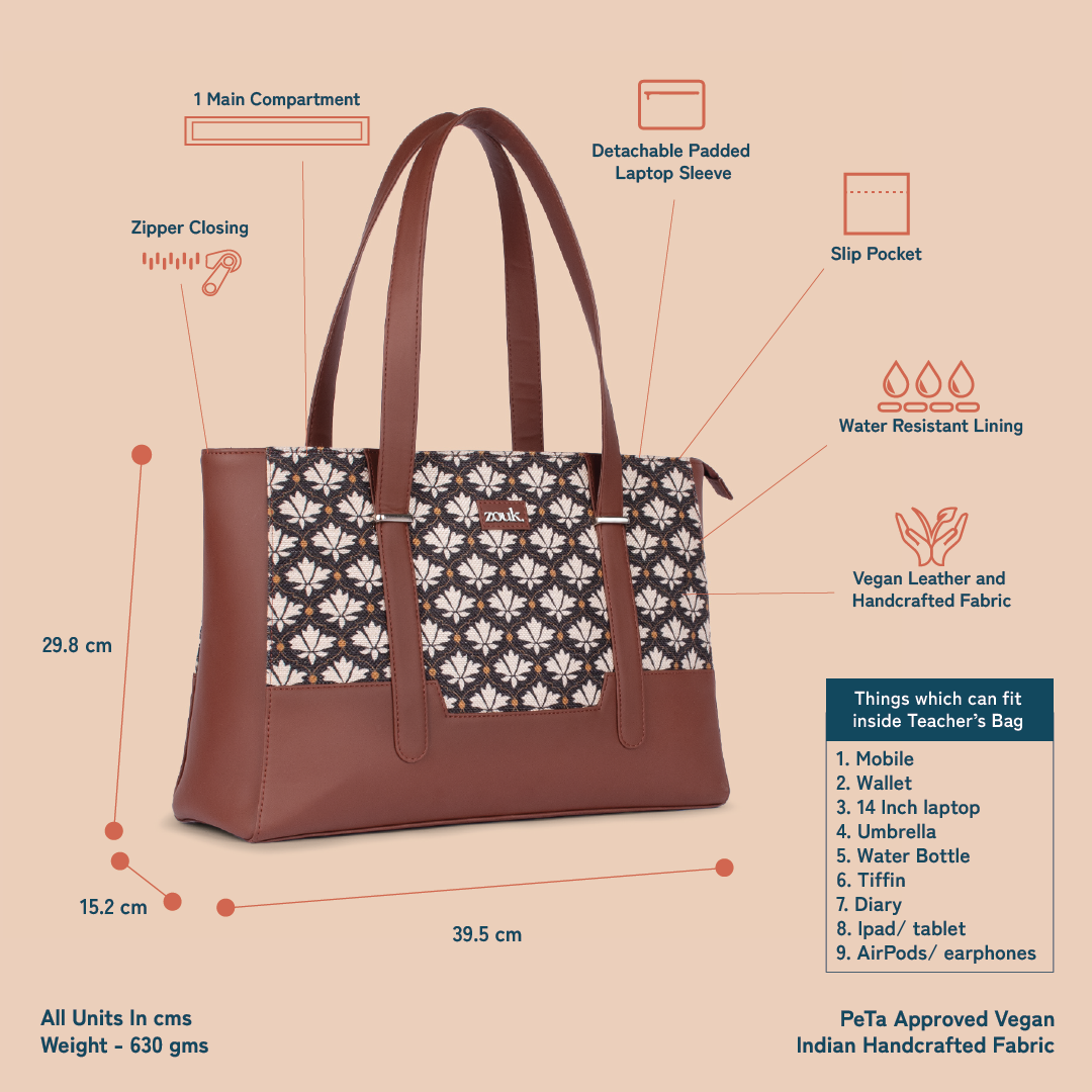 ZIP-Zouk Bidri Kaiser Maya Multitasker Tote Bag