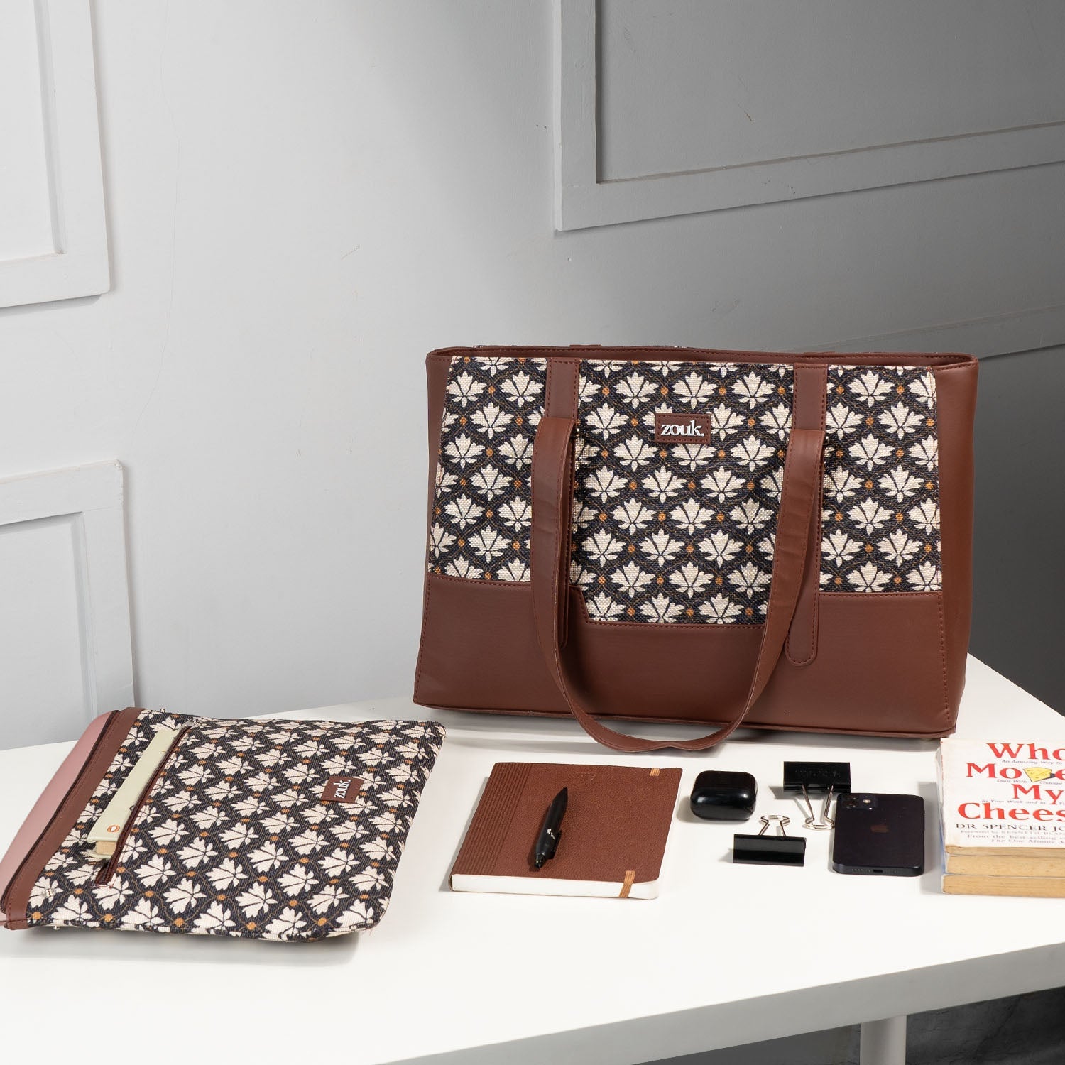 ZIP-Zouk Bidri Kaiser Maya Multitasker Tote Bag