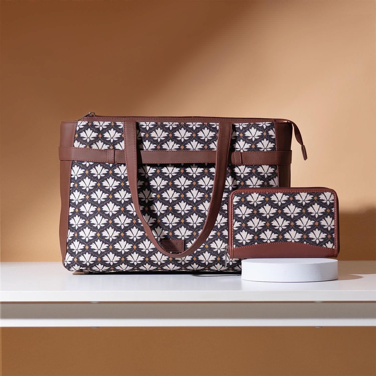 Bidri kaiser - Statement Office Bag & Chain Wallet Combo