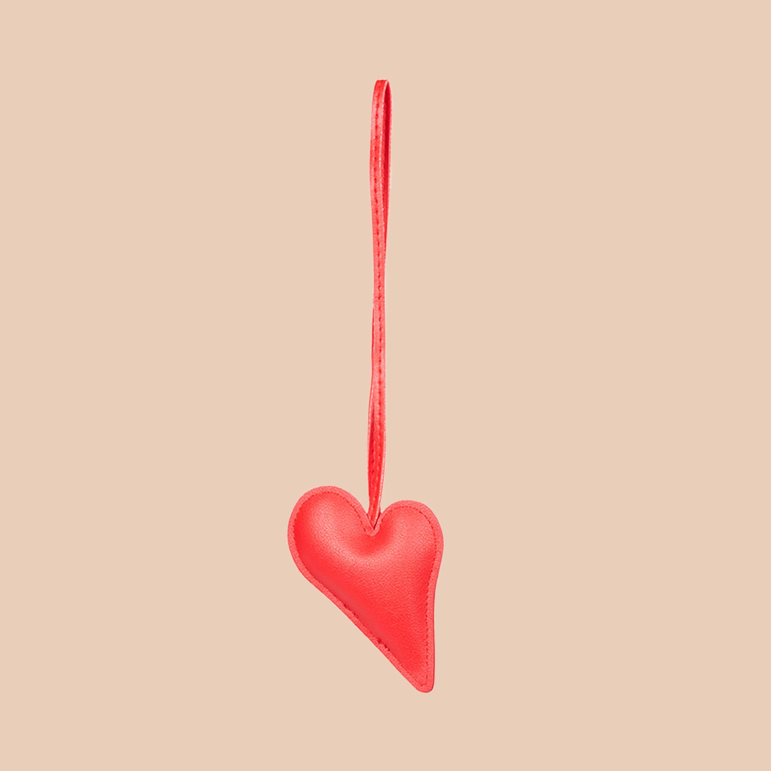 Big Heart Bag Charm - Red