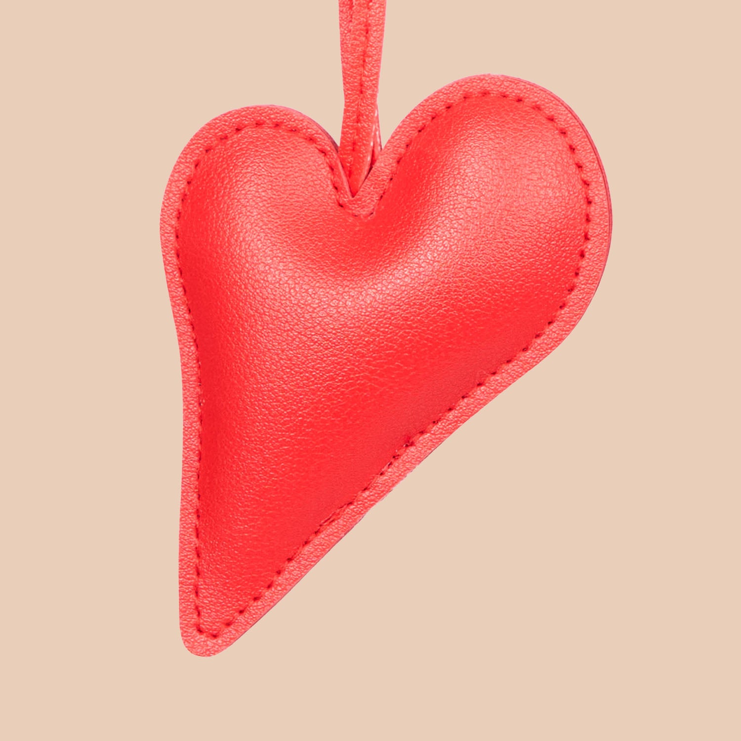 Big Heart Bag Charm - Red